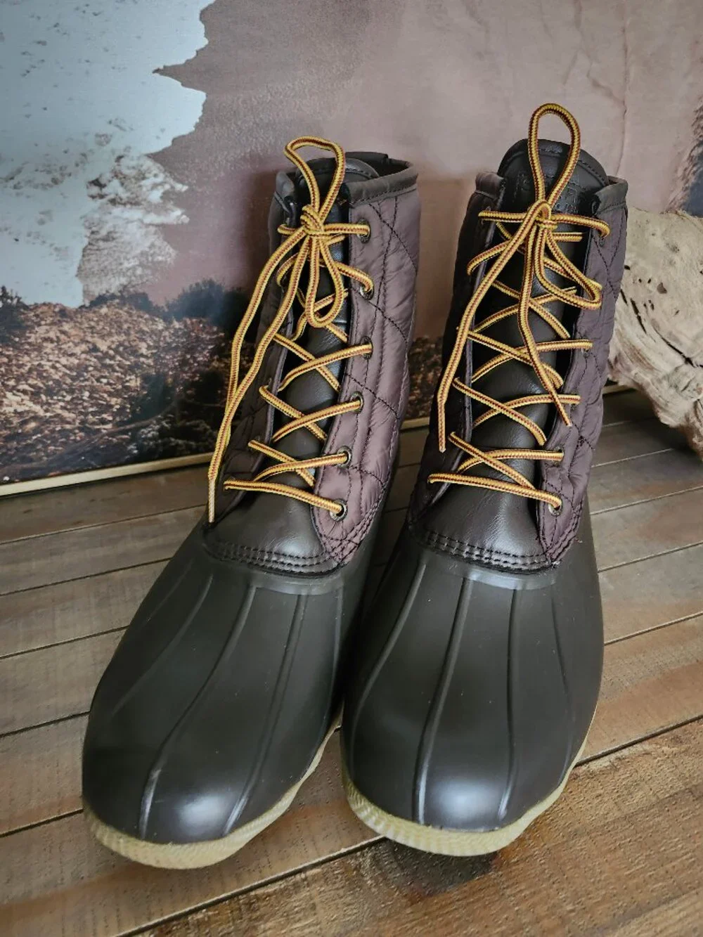 SPERRY Top-Sider Saltwater Quilted Nylon Duck Boots Brown Men's 11.5